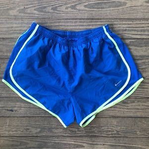 Blue & Neon Yellow Nike Running Shorts